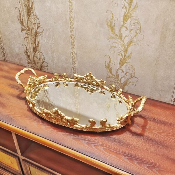 Heavy Fiber Victorian Design Decorative Tray Big