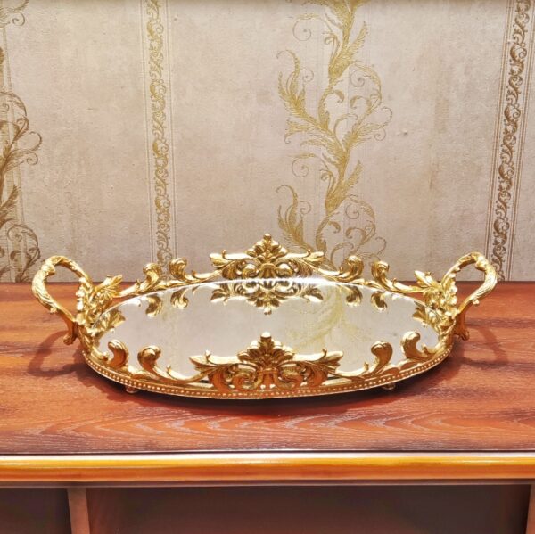 Heavy Fiber Victorian Design Decorative Tray Big - Image 5