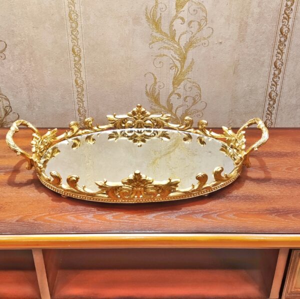 Heavy Fiber Victorian Design Decorative Tray Big - Image 4