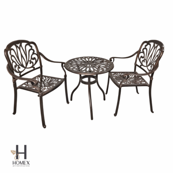 Cast Aluminum 2 chair 1 table set outdoor patio rooftop usable