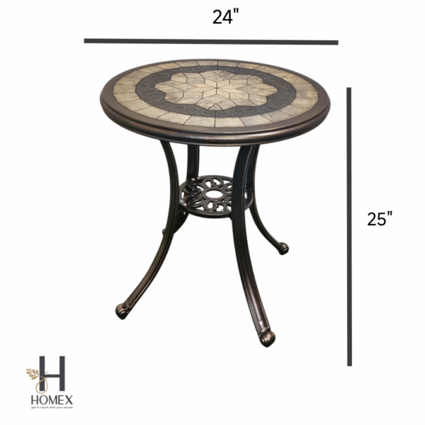 Cast Aluminum 2 chair 1 table set outdoor patio rooftop usable - Image 2