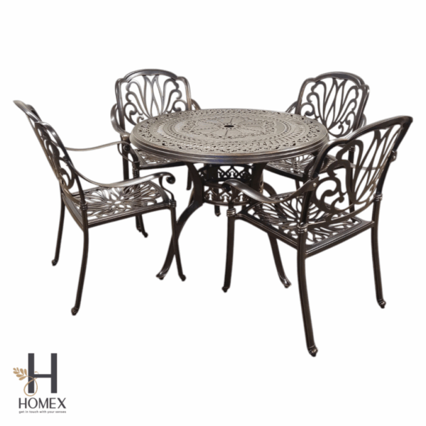 Cast Aluminum 4 chair 1 table set outdoor patio rooftop usable
