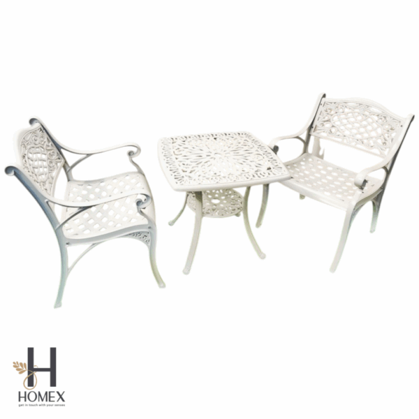 Cast Aluminum 2 chair 1 table set outdoor patio rooftop usable