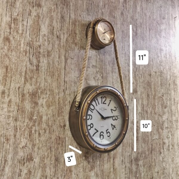 Metal Frame Vintage Style Roof Wall Clock - Image 5