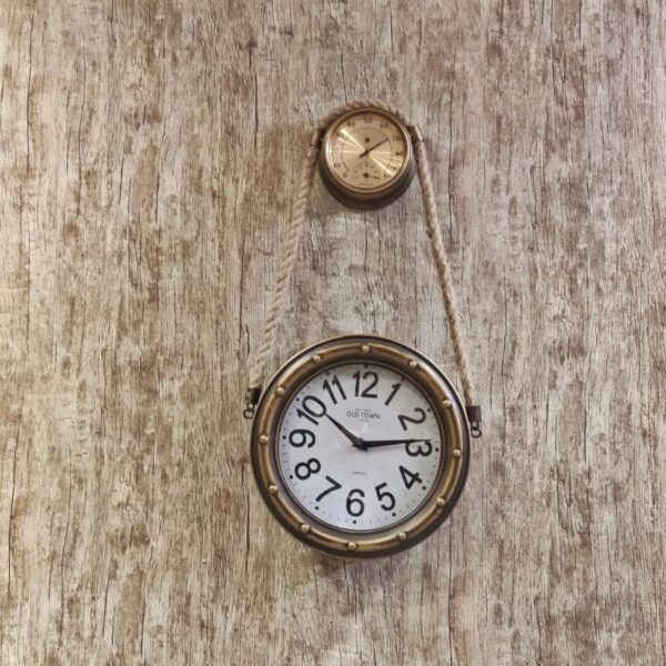 Metal Frame Vintage Style Roof Wall Clock - Image 4