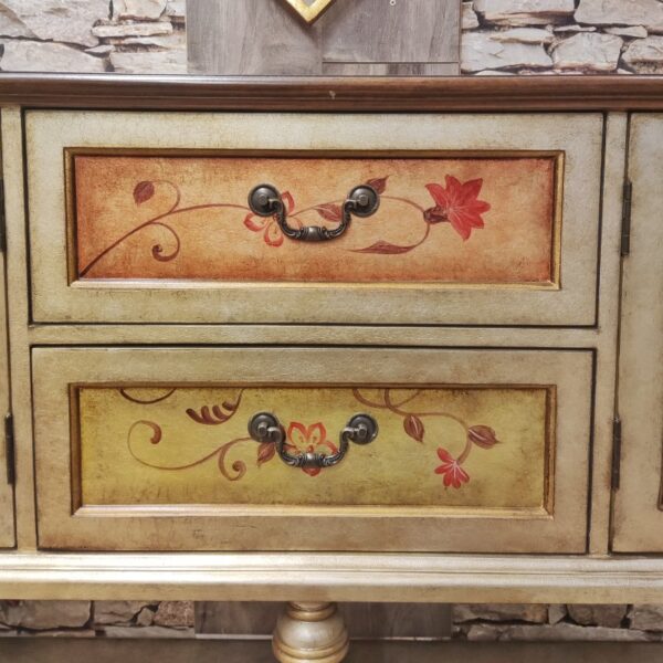 Solid Wood Hand Painted High Quality Multi Drawer Dinner Wagon - Image 3