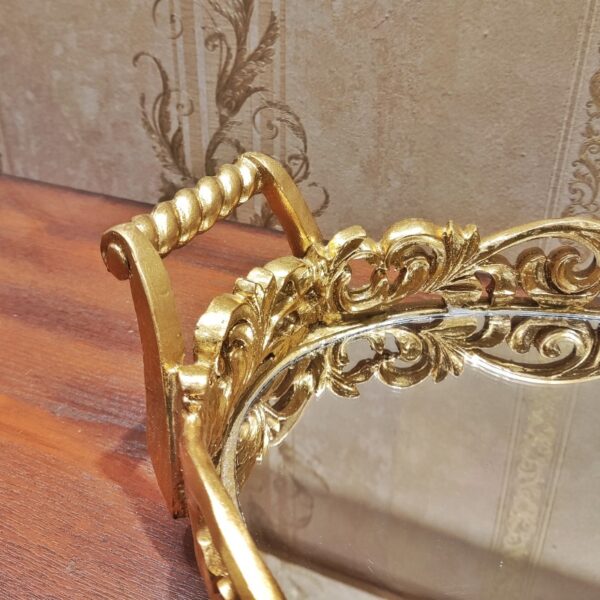 Heavy Fiber Victorian Design Decorative Tray Small - Image 4