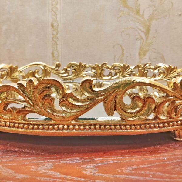 Heavy Fiber Victorian Design Decorative Tray Small - Image 2