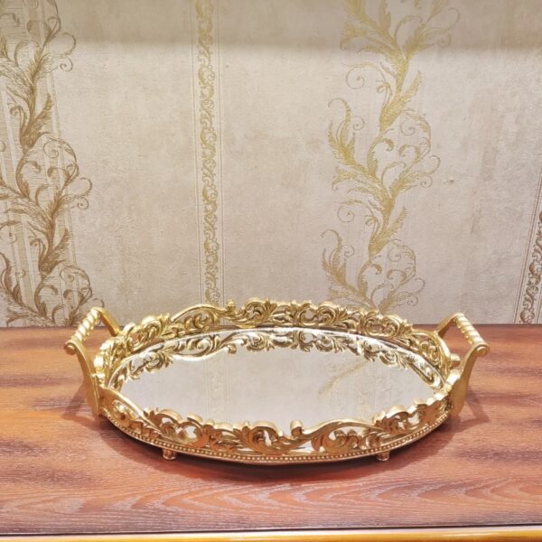 Heavy Fiber Victorian Design Decorative Tray Small - Image 5