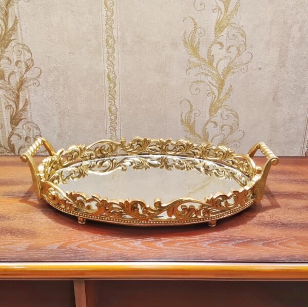 Heavy Fiber Victorian Design Decorative Tray Small - Image 6