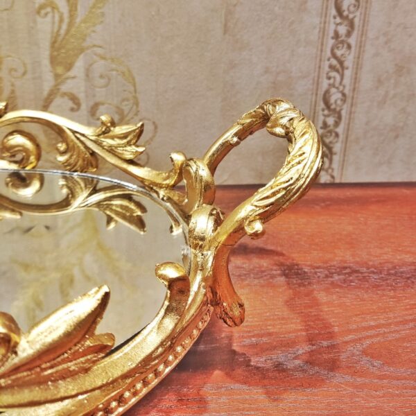 Heavy Fiber Victorian Design Decorative Tray Small - Image 3
