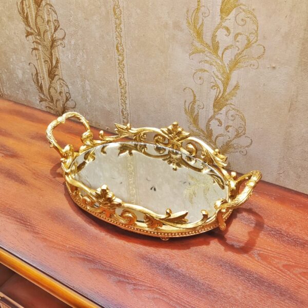 Heavy Fiber Victorian Design Decorative Tray Small