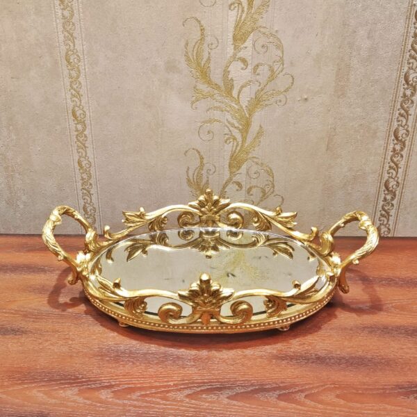 Heavy Fiber Victorian Design Decorative Tray Small - Image 4