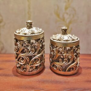 Vintage Style Heavy Fiber Body Candle Holder Set