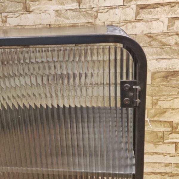 Metal Frame Frosted Glass Front Utility Corner Table - Image 4