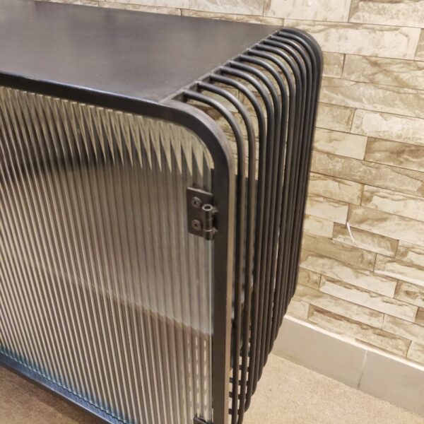 Metal Frame Frosted Glass Front Utility Corner Table - Image 3