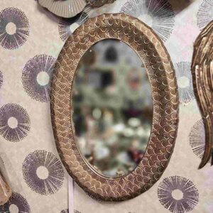 Metal frame decorative mirror