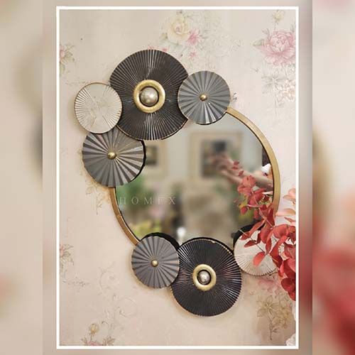 Metal frame decorative mirror