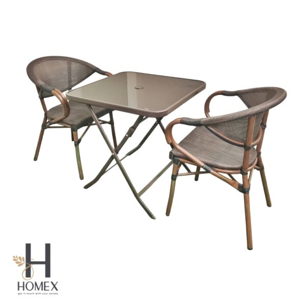 Weatherproof 2 chair 1 table set outdoor patio rooftop usable