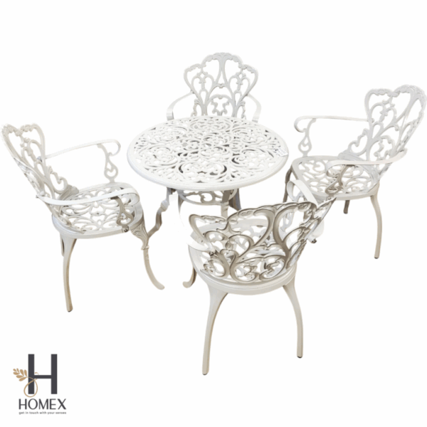 Cast Aluminum 4 chair 1 table set outdoor patio rooftop usable
