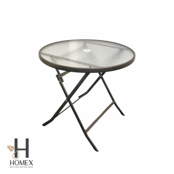Frosted Glass Top Foldable Garden Table 80 CM
