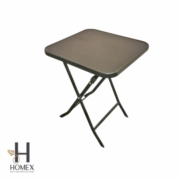 Tempered Glass Foldable Garden Table Black 60 CM