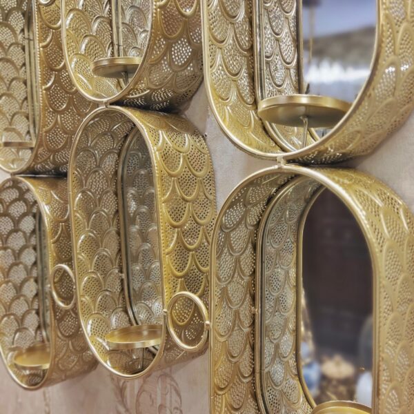 Metal Frame Wall Hanging Decorative Candle Holder - Image 2