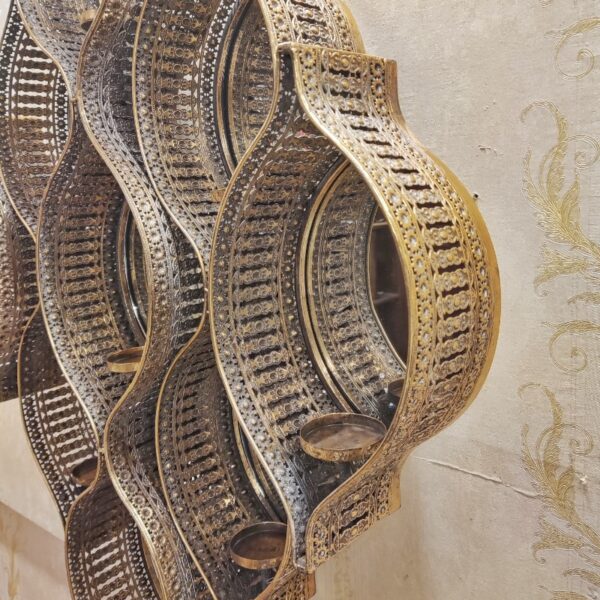 Metal Frame Wall Hanging Decorative Candle Holder - Image 2