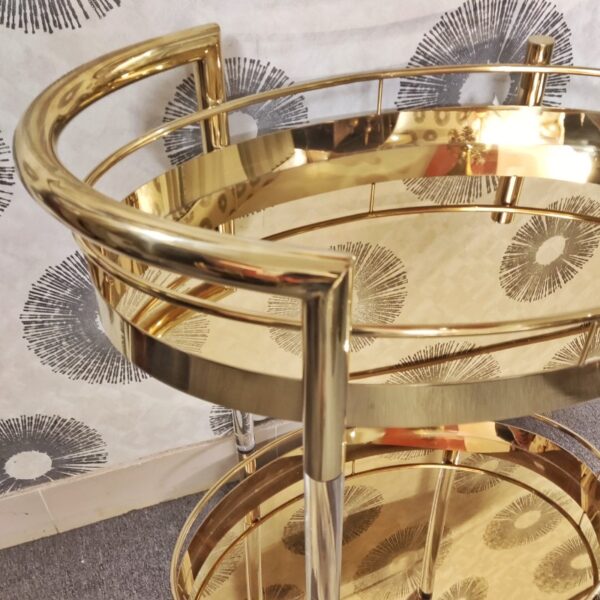 Full SS Metal Shiny Serving Trolley - Image 2
