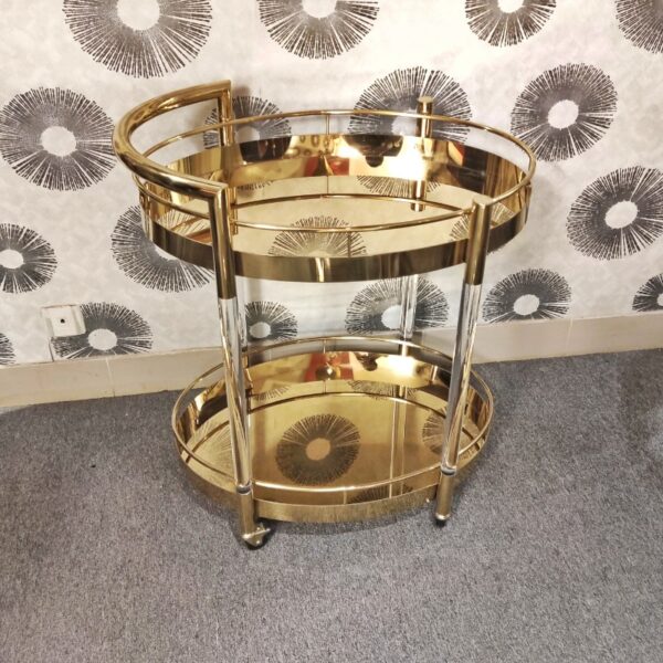 Full SS Metal Shiny Serving Trolley